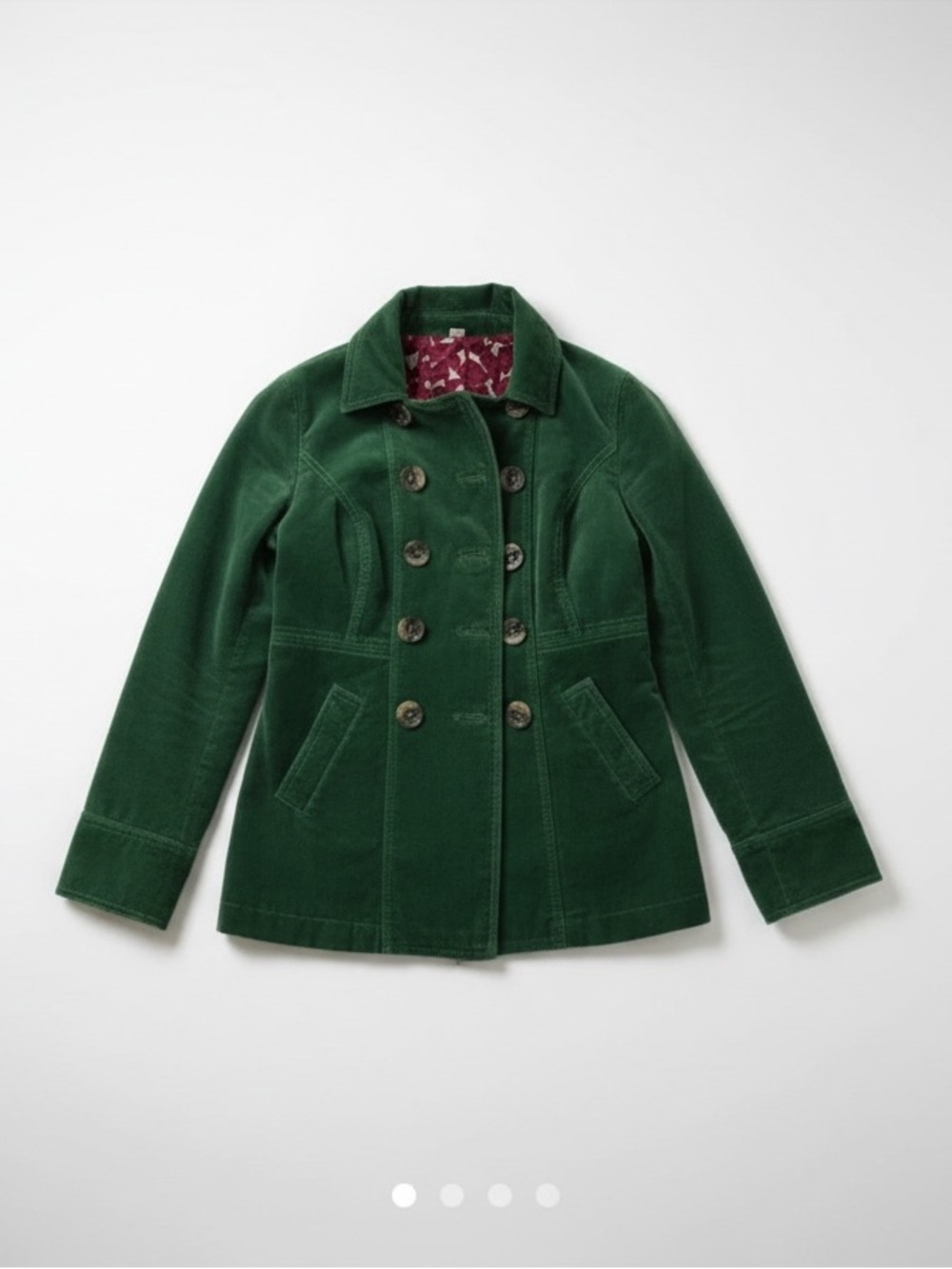 Boden Forest Green Double-Breasted Women's lightweight Jacket
